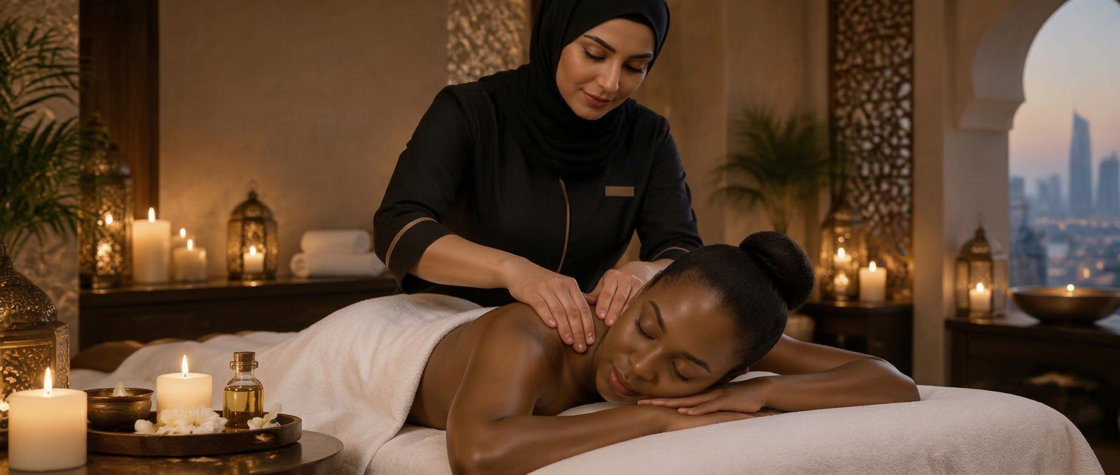 Praticienne réalisant un massage