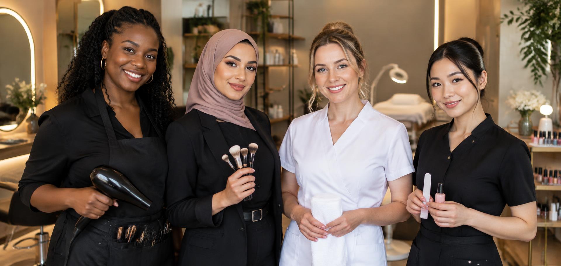 Professionnelles de la beauté dans leur salon